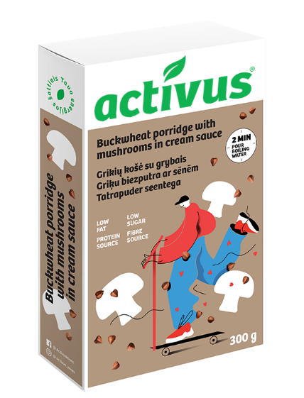 Activus grikių košė su grybais 300g