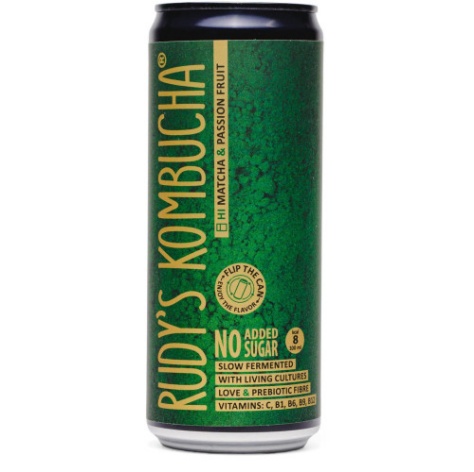 Rudy's Kombucha "Japanese Matcha & Passion Fruit", 0.33l